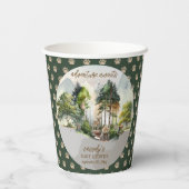 Rustic Woodland Adventure erwartet Boy Baby Shower Pappbecher (Rückseite)
