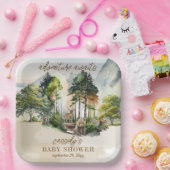 Rustic Woodland Adventure erwartet Boy Baby Shower Pappteller (Party)