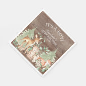 Rustic Woodland Animal Baby Shooting Paper Napkins Serviette (Ecke)