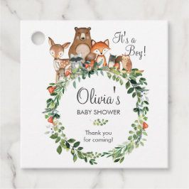 Rustic Woodland Animals Baby Shower Boy Vielen Dan Geschenkanhänger