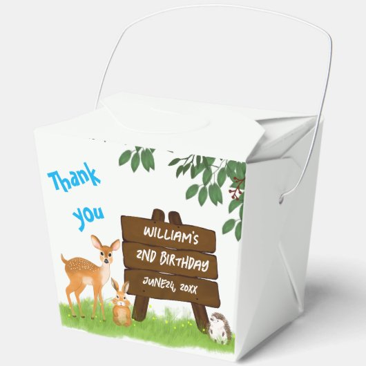 Rustic Woodland Animals Birthday  Geschenkschachtel (Vorderseite)