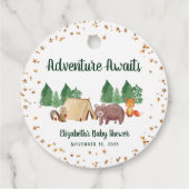 Rustic Woodland Animals Kinderdusche Vielen Dank Geschenkanhänger (Rückseite)