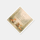 Rustic Woodland Baby Animals Baby Shower Serviette (Ecke)