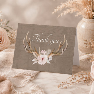 Rustic Woodland Baby Dusche Danke Karte - Wasser