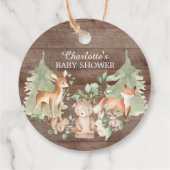 Rustic Woodland Baby Dusche Gefallen Geschenktag Geschenkanhänger (Rückseite)
