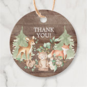 Rustic Woodland Baby Dusche Gefallen Geschenktag Geschenkanhänger (Vorderseite)