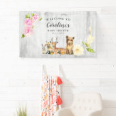 Rustic Woodland Baby Dusche Willkommen Banner (Insitu)