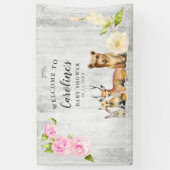 Rustic Woodland Baby Dusche Willkommen Banner (Vertikal)