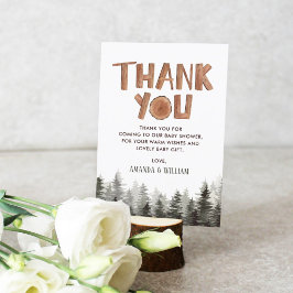 Rustic Woodland Babydusche Vielen Dank Dankeskarte