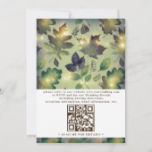 Rustic Woodland Barn String Lights QR Code Wedding Einladung (Rückseite)