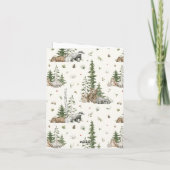 Rustic Woodland Bear Baby Dusche Danke Karte (Rückseite)