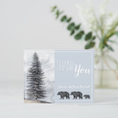Rustic Woodland Bears Kinderdusche Danke Postkarte (Stehend Vorderseite)