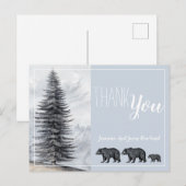 Rustic Woodland Bears Kinderdusche Danke Postkarte (Vorne/Hinten)