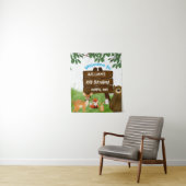 Rustic Woodland Birthday Party Forest Animals Wandteppich (Beispiel)