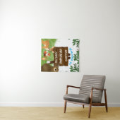 Rustic Woodland Birthday Party Forest Animals Wandteppich (Beispiel (Horizontal))