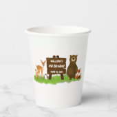 Rustic Woodland Calling Forest Animals Birthday  Pappbecher (Vorderseite)