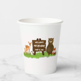 Rustic Woodland Calling Forest Animals Birthday  Pappbecher
