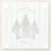 Rustic Woodland Christmas Photo Glasuntersetzer (Rückseite)