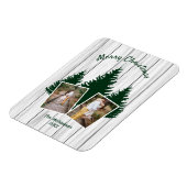Rustic Woodland Christmas Photo Magnet (Linke Seite)
