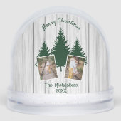 Rustic Woodland Christmas Photo Schneekugeln (Vorderseite)