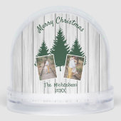 Rustic Woodland Christmas Photo Schneekugeln (Rückseite)