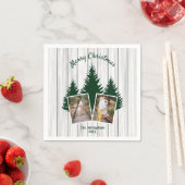 Rustic Woodland Christmas Photo Serviette (Beispiel)