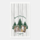 Rustic Woodland Christmas Photo Serviette (Vorderseite)
