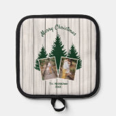 Rustic Woodland Christmas Photo Topflappen (Vorderseite)
