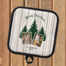 Rustic Woodland Christmas Photo Topflappen