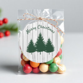 Rustic Woodland Christmas Runder Aufkleber