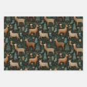 Rustic Woodland Deer & Christmas Pine Tree  Geschenkpapier Set (Vorderseite 2)