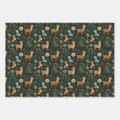 Rustic Woodland Deer & Christmas Pine Tree  Geschenkpapier Set (Vorderseite)