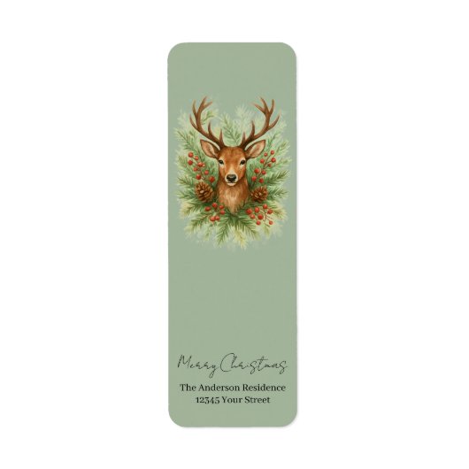 Rustic Woodland Deer Head with Winter Foliage -  (Vorne)