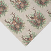 Rustic Woodland Deer Head with Winter Foliage - Seidenpapier (Ausschnitt)