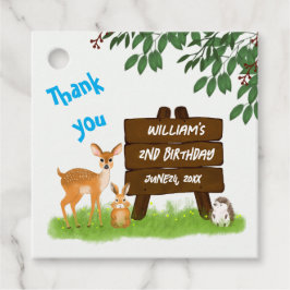 Rustic Woodland Deer Rabbit Hedgehog Birthday Geschenkanhänger