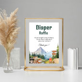 Rustic Woodland Diaper Tombola Baby Dusche Zeichen Poster