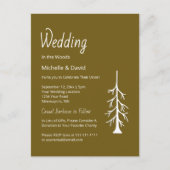 Rustic Woodland Evergreen Tree Boho Casual Einladungspostkarte (Vorderseite)