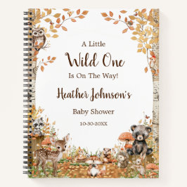 Rustic Woodland Forest Baby Showroom Gästebuch Notizblock