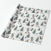 Rustic Woodland Forest Deer/Buck Christmas Geschenkpapier (Ungerollt)