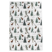 Rustic Woodland Forest Deer/Buck Christmas Mittlere Geschenktüte (Rückseite)