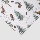 Rustic Woodland Forest Deer/Buck Christmas  Seidenpapier (Detail)