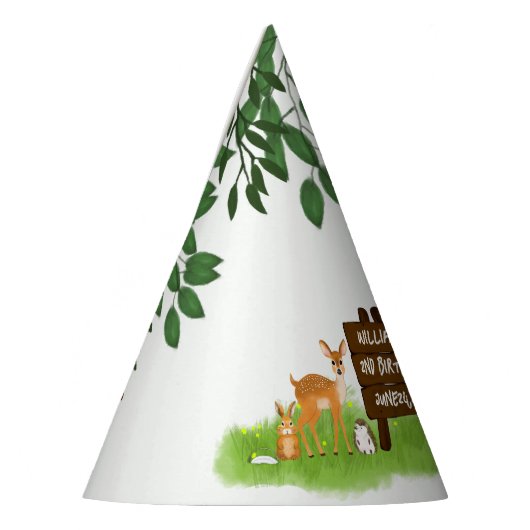 Rustic Woodland Forest Party Animals Partyhütchen (Links)