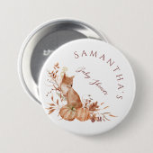 Rustic Woodland Fox Pumpkin Baby Shower Button (Vorne & Hinten)