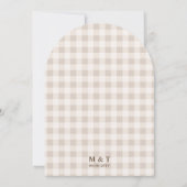 Rustic Woodland Hares On Beige Gingham Wedding Einladung (Rückseite)