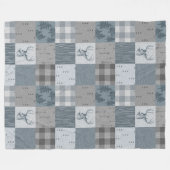 Rustic Woodland Patchwork Fleece Blanket - Blau (Vorderseite (Horizontal))