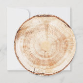 Rustic Woodland Round Wood Slice forest wedding Einladung (Rückseite)