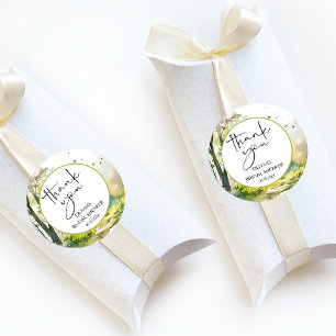 Rustic Woodland Spring Forest Danke Runder Aufkleber