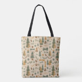 Rustic Woodland Tote Bag – Lodge‑Style Dog Paws Tasche (Rückseite)