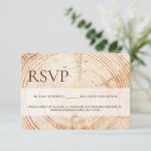 Rustic Woodland tree bark RSVP reserved Seating Karte (Stehend Vorderseite)