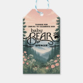 Rustic Woodland Vintage Baby Bear Shower Geschenkanhänger (Vorderseite)